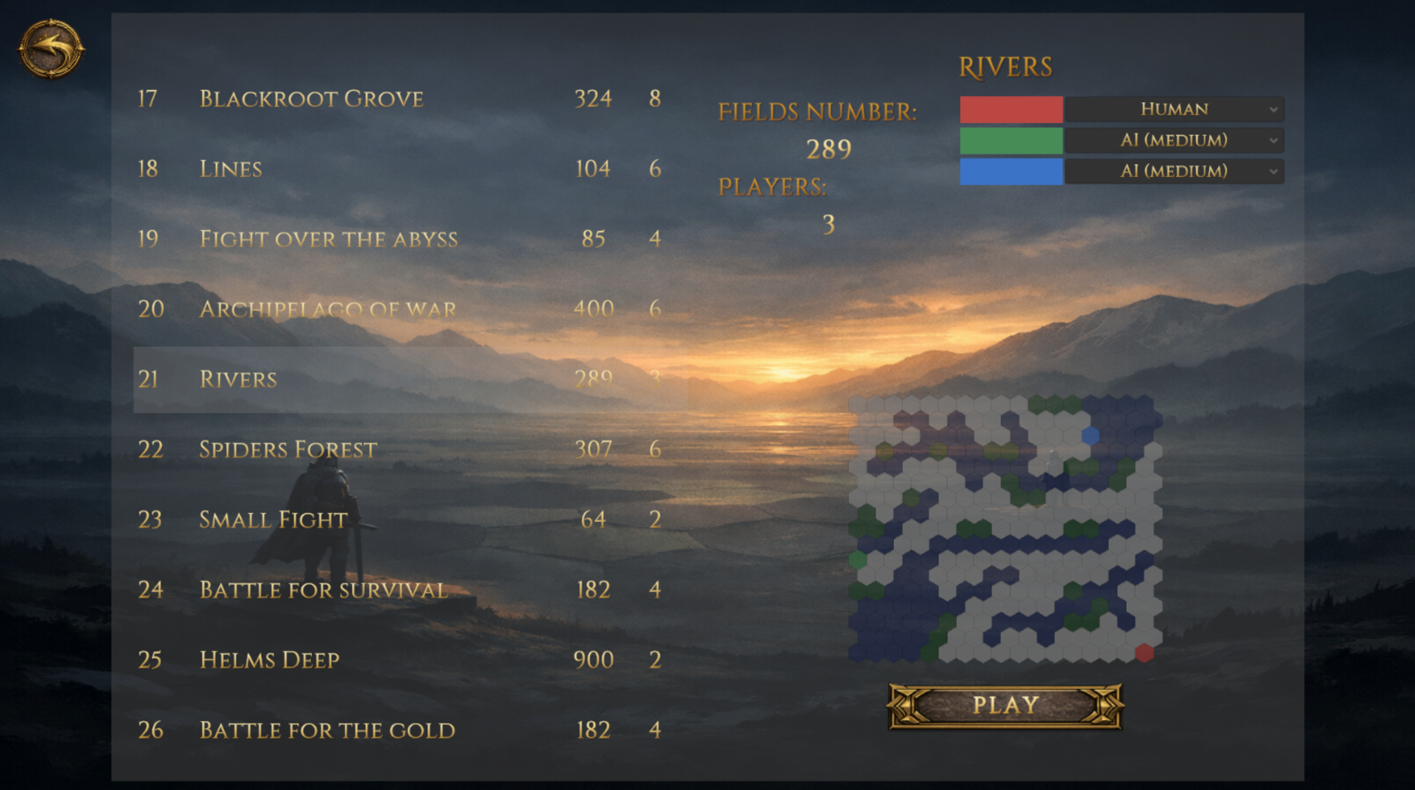 Vorgar gameplay screen with turn interface